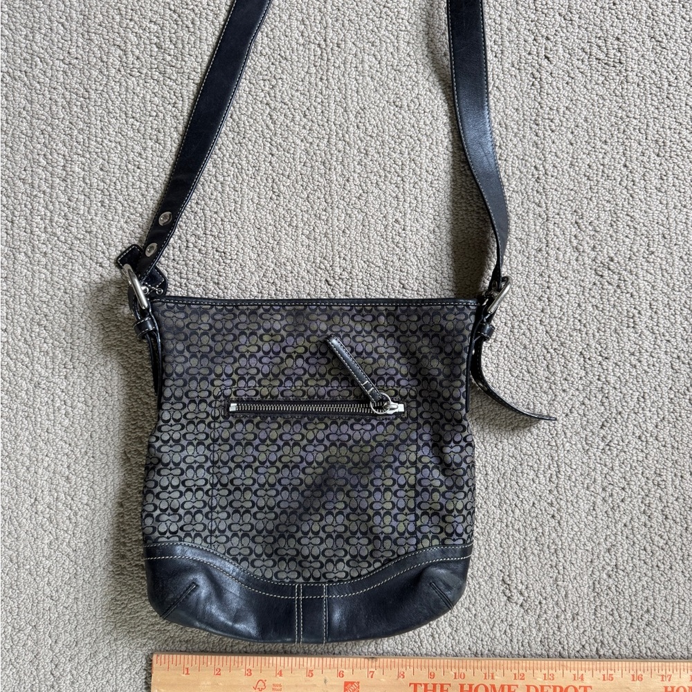 Coach Black/Gray Crossbody  Zippered Bag